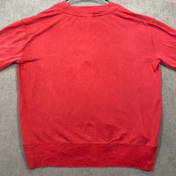 Rag & Bone Womens Red V-Neck Long Sleeve Pullover Sweatshirt Size S Cotton Blend - Picture 3 of 11